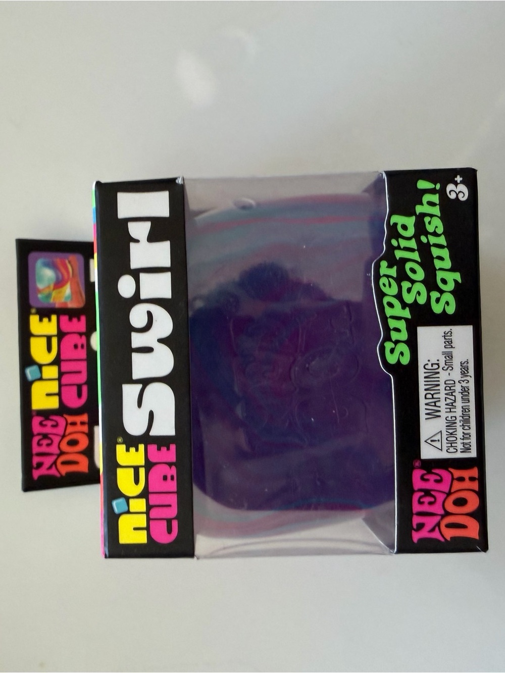NeeDoh NiceCube Swirl Super Solid Squish - Purple & Blue